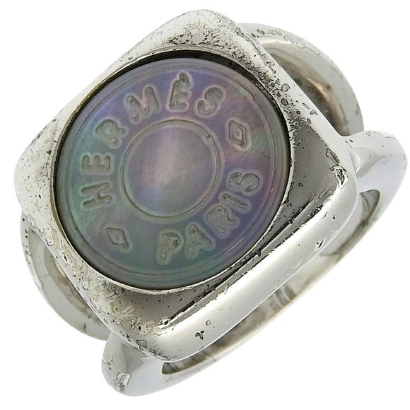 Hermes Hermès Corozo Series Ring, Size 11, BIJOUTERIE FANTAISIE with Shell, S... - Picture 1 of 6